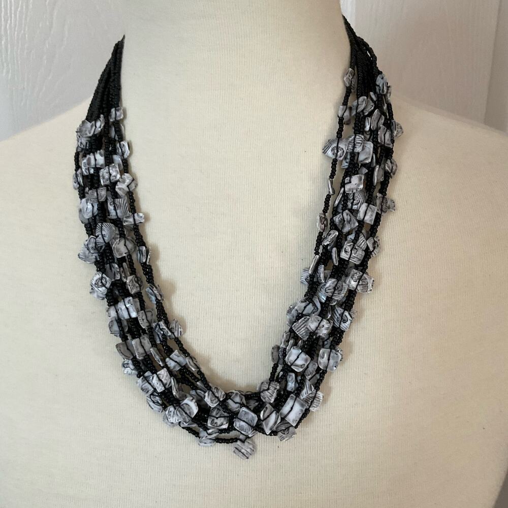 Black and White Statement Necklace